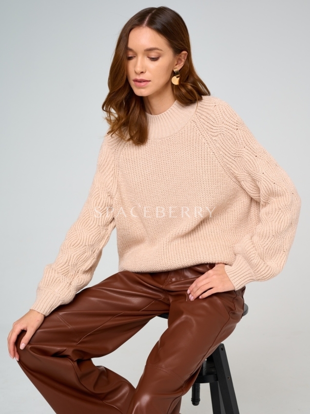 Женский вязаный свитер оверсайз, джемпер